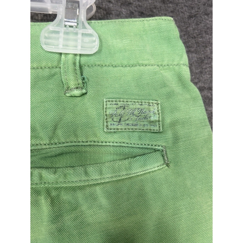 VINTAGE Polo Ralph Lauren Pants Size 32x30 Green Naval Tailor Faded Garment Dyed - Picture 9 of 13